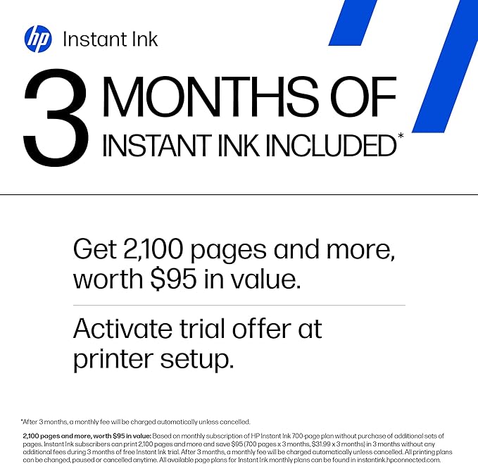 HP OfficeJet Pro 9125e Wireless All-in-One Color Inkjet Printer, Print, scan, copy, fax, ADF, Duplex printing best-for-office, 3 month Instant Ink trial included, AI-enabled (403X0A)