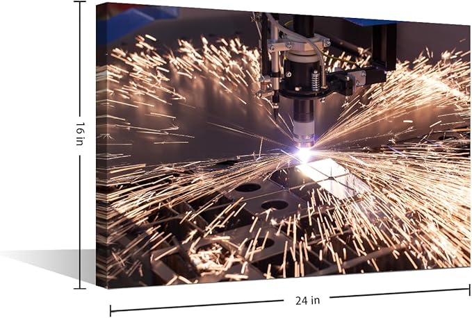TUMOVO 1 Pieces Wall Art Industrial Machine Art Prints Canvas Artwork Wall Decor Canvas Painting Wall Art Machine Poster Factory Office Wall Decor Stretched and Framed Ready to Hang, 16" x24"
