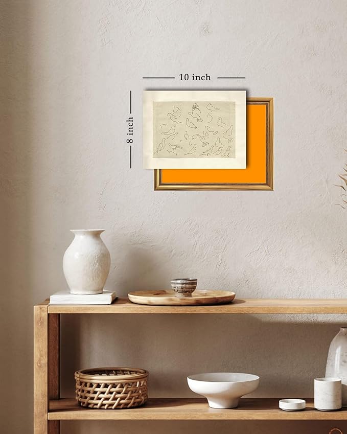 Kizbok Neutral Wall Art Decor Vintage Flying Birds Sketch Canvas Prints Antique Animals Drawing Oil Painting, Rustic Neutral Art Pictures for Bedroom, Farmhouse Wall Decor for Bathroom Home(8" x 10"-UNFRAMED)