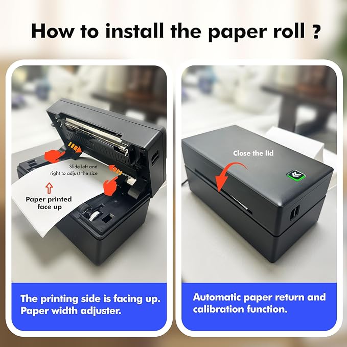 Bluetooth Thermal Shipping Label Printer for Small Business Office or Home,Wireless 4x6 Label Printer,Printers for Shipping Package, Compatible with iPhone & Android, Amazon, Shopify, USPS