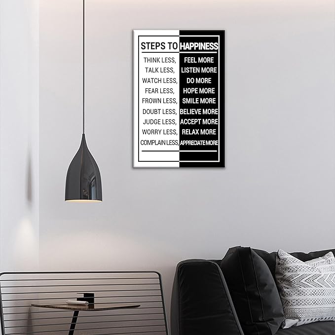 Inspirational Wall Art Picture Painting with Daily Motivational Quotes Poster Printed on Canvas Positive Artwork for Office Bedroom Classroom Study Room Home Decor Ready to Hang [12''Wx 18''H]