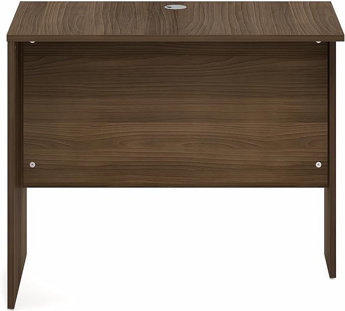 Furinno Roger Office Desk Return, 35 Inch Rectangular Desk Return for Executive Desk, Reversible Return with Cord Grommet, Scratchproof and Water-Resistant, for Home Study, Office, Modern Walnut