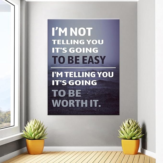 Inspirational Wall Art Motivational Entrepreneur Quotes Positive Canvas Poster Print Use for Modern Home Living Room Office school Wall Decoration Stretched and Framed [30''Wx 40''H]