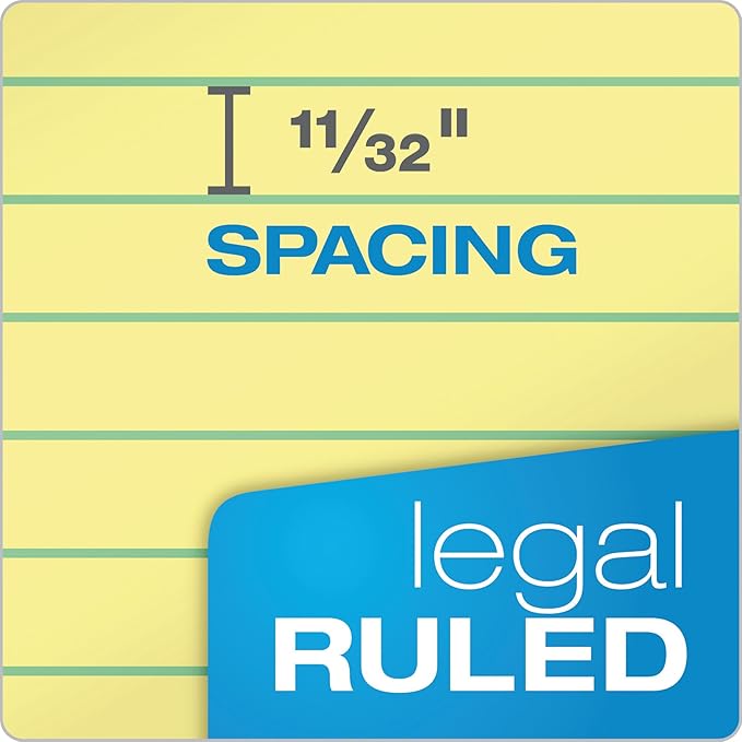 Tops 8.5 x 11.75 Legal Pads, The Legal Pad Brand, Wide Ruled, Yellow Paper, 50 Sheets Per Writing Pad, Made in the USA (7532) 12 Count (Pack of 6)