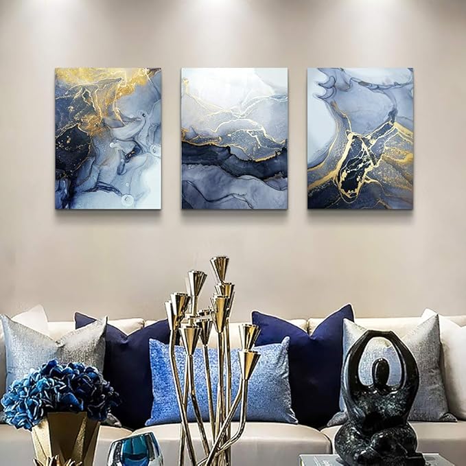 Abstract Wall Decor for Living Room Bedroom Wall Art, Ink painting Wall Artworks Hang Pictures for Office Decoration, 12x16inch/Piece, 3 Panels Home Posters