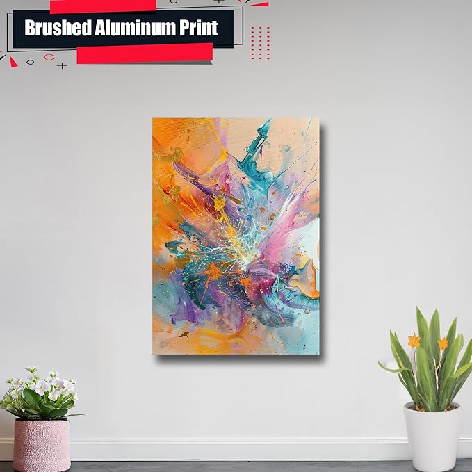 Teal and Orange Abstract Poster Print Modern Art for Office Wall Decor Available in Small, Decor Poster, Print