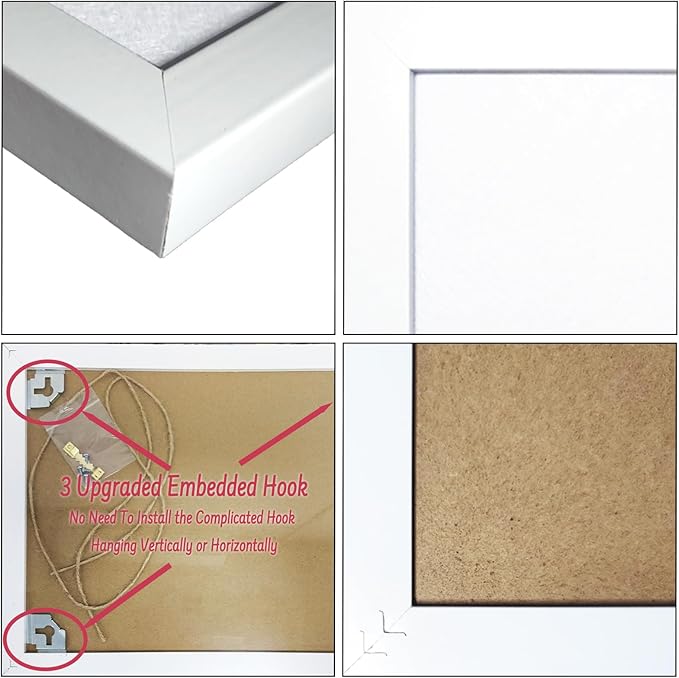 White Bulletin Board Cork Boards Vision Board with Felt, 17"x13" Small Display Pin Board for Walls, Desk, Jewelry, Notes, Collection, Photos, Office, White Framed and Felt Board, 1pc