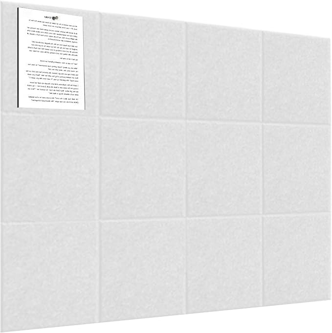 Large Cork Board for Wall 48" x 36", 12 Pack Felt Wall Tiles with Safe Removable Adhesive Tabs, White Bulletin Board, CorkBoards for Office, School, Bedroom