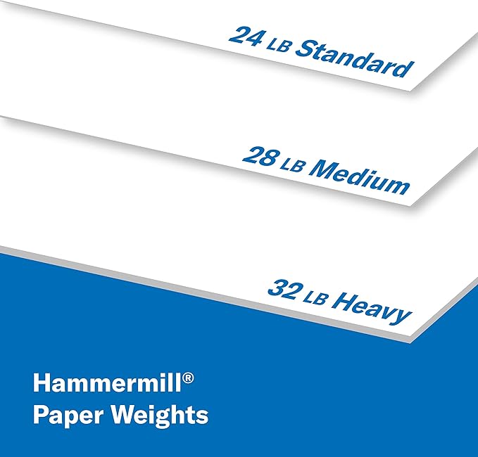 Hammermill Printer Paper, Premium Inkjet & Laser Paper 24 Lb, 8.5 x 11-1 Ream (500 Sheets) - 97 Bright, Made in the USA, 166140R