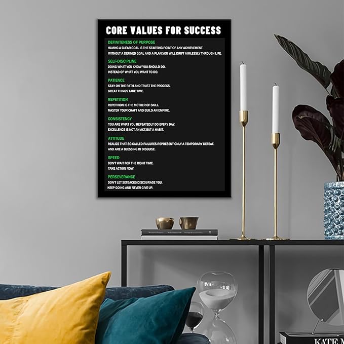 Inspirational Canvas Wall Art Motivational Success Entrepreneur Quotes Poster Print Positive Theme Picture Painting Artwork for Office Gym Classroom Stretched And Framed [18" W x 24" H]
