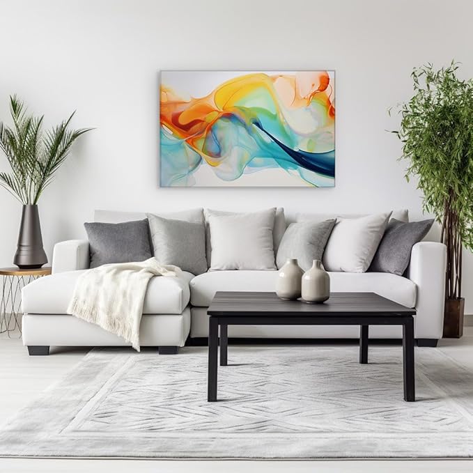 Wall Art for Office. Vibrant Explosion Of Swirling Colors, A Dynamic Fusion Of Passion And Tranquility Large Wall Art, Canvas Wall Arts, Wall Art Decor, Office Wall. Size: 130x86 cm (51x34 inch)
