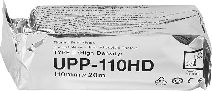 UPP-110HD Ultrasound Thermal Printer Paper, High Density, 5 Rolls