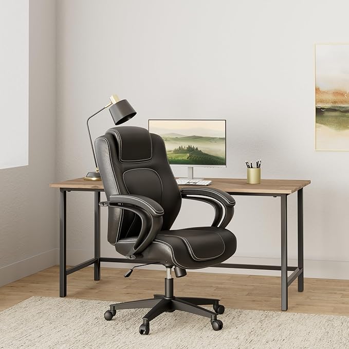 basyx by HON Managerial Office Chair- High-Back Computer Desk Chair with Loop Arms , Black (VL402)