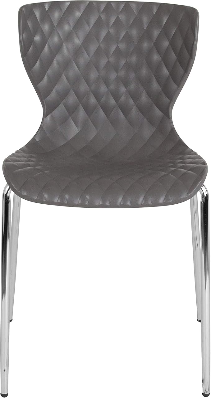 Flash Furniture 4 Pack Lowell Contemporary Design Gray Plastic Stack Chair