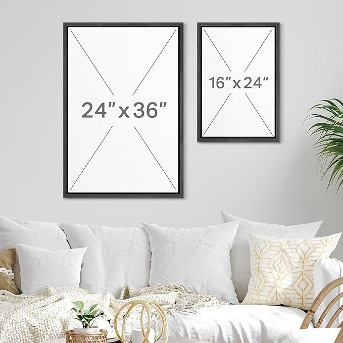 SIGNFORD Framed Canvas Print Wall Art Rustic Brown and Orange Abstract Modern Neutral Illustrations Modern Art Decorative Relax/Calm for Living Room, Bedroom, Office - 24"x36" Black