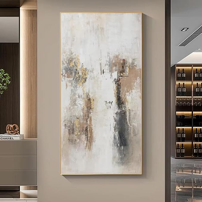 ZHMANLUCK Large Abstract For Office Wall Decoration Painting Art Poster Canvas Wall Art Painting Pictures Home Decor 98x196cm/(39x77inch) with Golden Frame