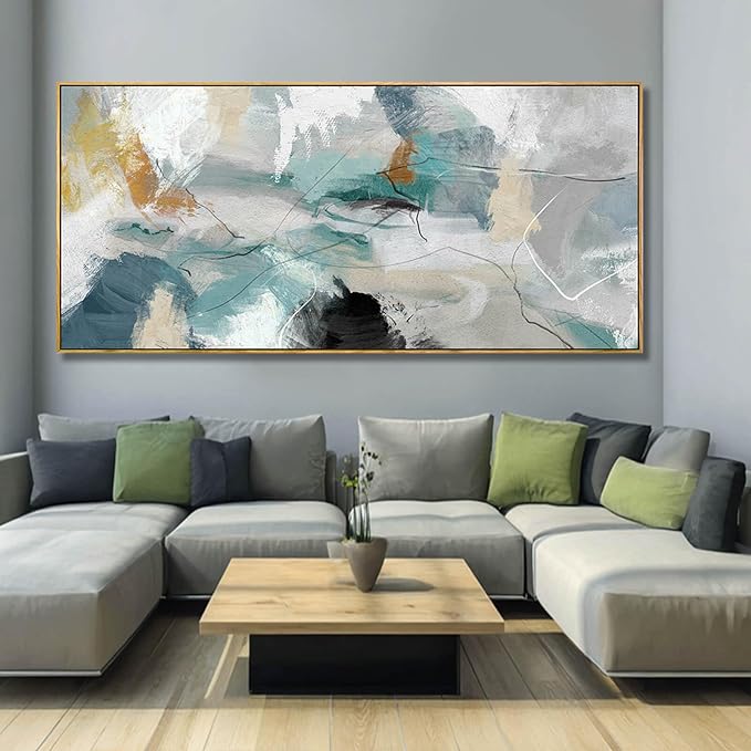 Abstract Framed Wall Art Colorful Picture Prints Line Canvas Poster 40"x86" Bedroom Artwork Home Decorations for Living Room