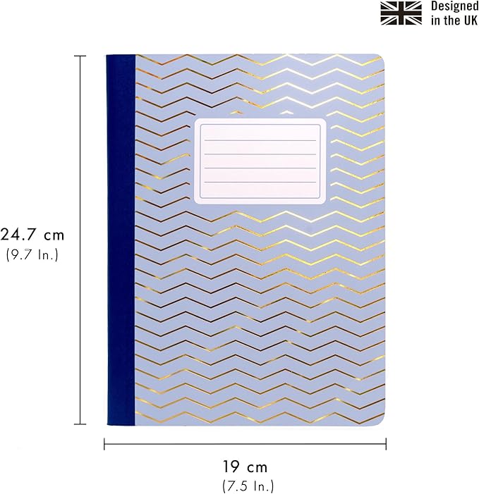 Pukka Pad Haze B5 Composition Books – Pack of 3 Notebooks with 140 Pages, 70 Sheets of College Ruled 80GSM Paper with Margin for School Notes, Office Organisation, or Home Memos – 9.75 x 7.5in