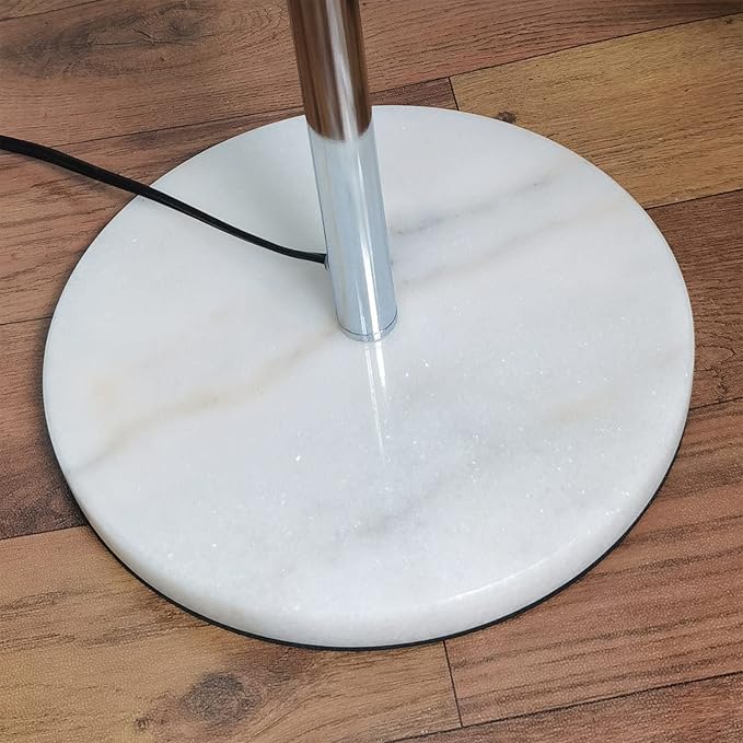 beaysyty Modern K9 Clear Glass Crystals Floor Lamp, On/Off Foot Switch, Crystal & Glass 3-Lights Standing Light, Reading Corner Lamp for Office Cafe, Living Room Bedroom (Chrome)
