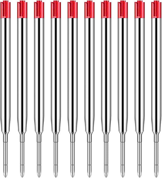 Pack of 10 Replaceable Ballpoint Pen Refills, G2 Gel,1mm Medium Point,Twist Pen Refill,Ball Point Pen Refills,Red Ink Refills
