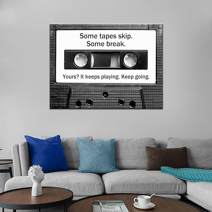 Inspirational Magnetic Tape Wall Art Motivational Entrepreneur Quotes Poster Print Positive Picture Artwork for Office Gym Men Women Growth Mindset Wall Decor Stretched and Framed [30''Wx 40''H]