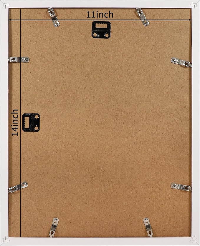 11x14 Collage Picture Frame, Displays 5Pcs 4x6 Photos with Mat or 1Pcs 11by14 Picture without Mat for Wall Hanging, Picture Frames Collage Wall Decor, 1 Pack，White