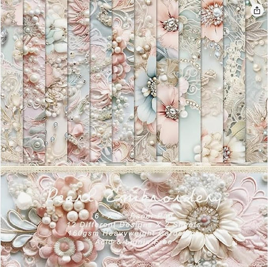 Premium 6x6 Inch Single-Sided Scrapbook Paper Pad - Perfect for Crafting, Decorative Projects and Card Making - 24 Sheets & 12 Elegant Patterns