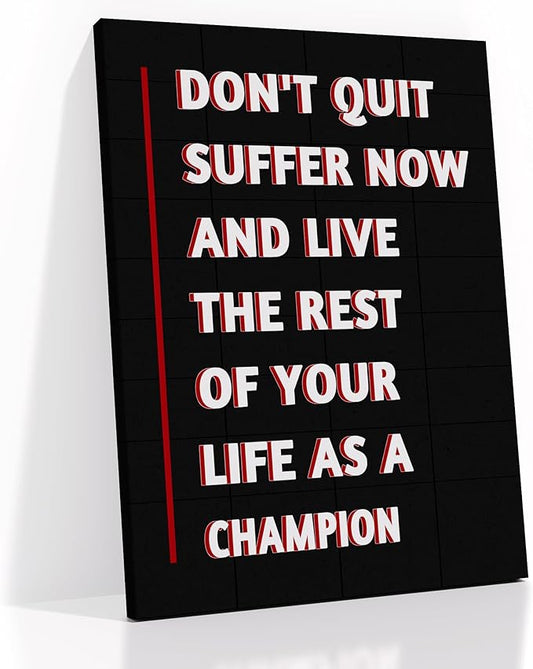 Motivational Canvas Wall Art Home Decor Inspirational Champion Entrepreneur Quotes Poster Positive Picture Print Artwork for Bedroom Workplace Wall Decoration Stretched and Framed [18''Hx24''W]