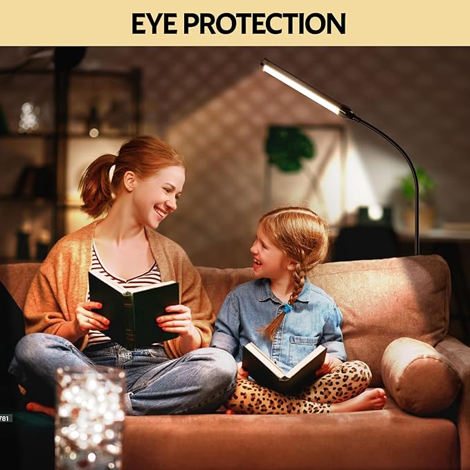 LED Floor Lamp, Reading Lamps Adjustable Stepless Colors & Brightness Standing Lamp, Nail Tech Lamp, Lash Light for Eyelash