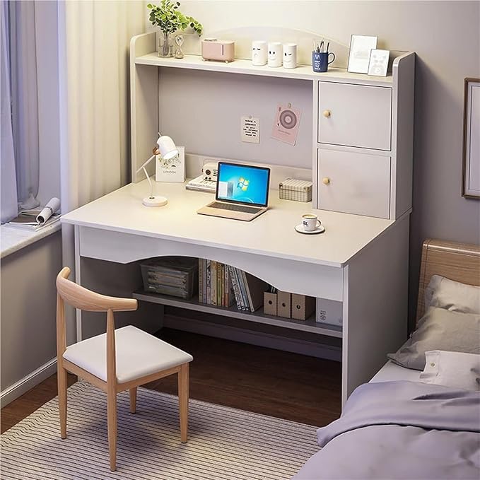 Computer Desk with Storage Shelves,Home Office Study Writing Table Workstation for Home and Office(White,39 Inch)