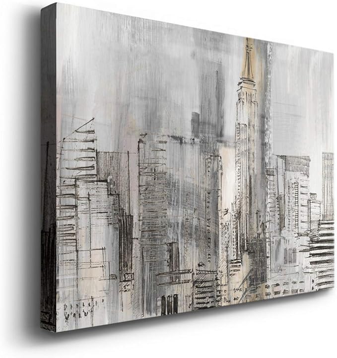 Landscape Wall Art Premium Gallery Wrapped Canvas Abstract Ocean Forest Modern Artwork Decoration for Living Room Kitchen Bathroom Office, Ready to Hang