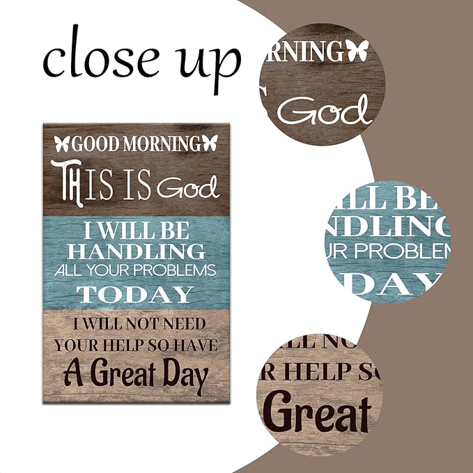Christian Art Wall Decor Faith Inspirational Quotes Good Morning This Is God Painting Spiritual Inspirational Spiritual Motivational Poster Picture Print Sign for Office Wall Decoration [18''Wx24''H]