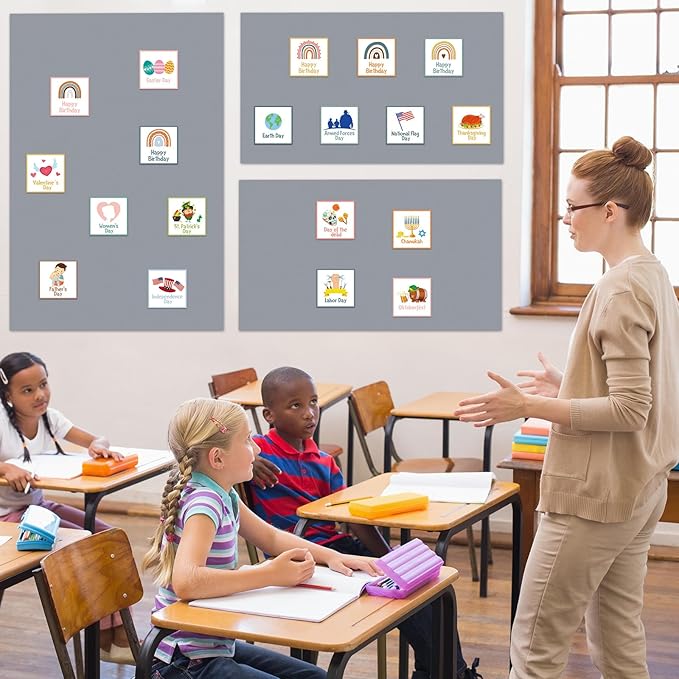 Qyeahkj 17.7in x 20ft Bulletin Board Paper Roll Bulletin Board Background Paper Fade Resistant Classroom Decoration Poster Art Craft Home Wall Education Decor Supplies Gray