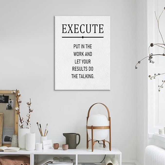 Motivational Canvas Poster Wall Art Inspirational Entrepreneur Quotes Print Picture Painting Wall Decor Artwork for Modern Home Bedroom Dorm Room Gym Workplace Stretched and Framed [18''Wx24''H]