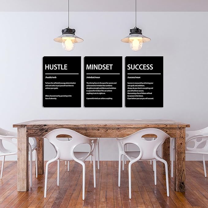 Motivational Wall Decor-3 Pieces Inspirational Canvas Wall Art, Positive Affirmation Poster Print Painting for Office Classroom Dorm Bedroom Living Room, 16x24 inch