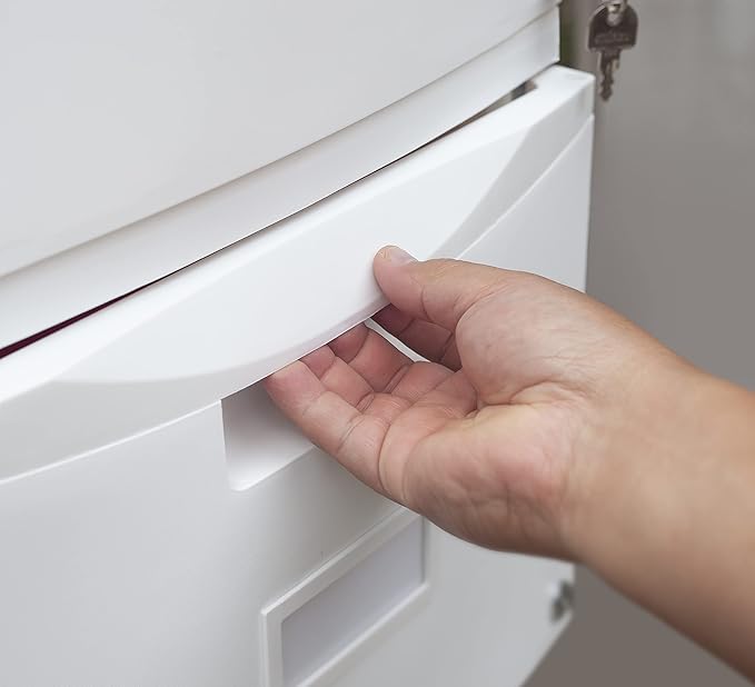 Storex Plastic One-Drawer File Cabinet – Locking Document Organizer for Home and Office, White, 1-Pack (61271A01C)