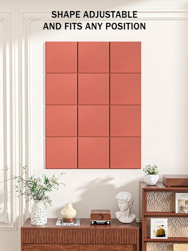 Hsurbtra Large Cork Board for Wall 47 x 36 Inch, 12 Pack Felt Bulletin Notice Board with Pushpins for Office Home School Farmhouse Wall Decor, Orange