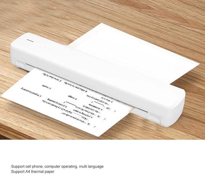Hyuduo Portable Compact Printer Inkless Thermal Printer 203 DPI HD Printing USB C Wide Compatibility 400 Sheets on Single Quiet for Home Small Offices Schools