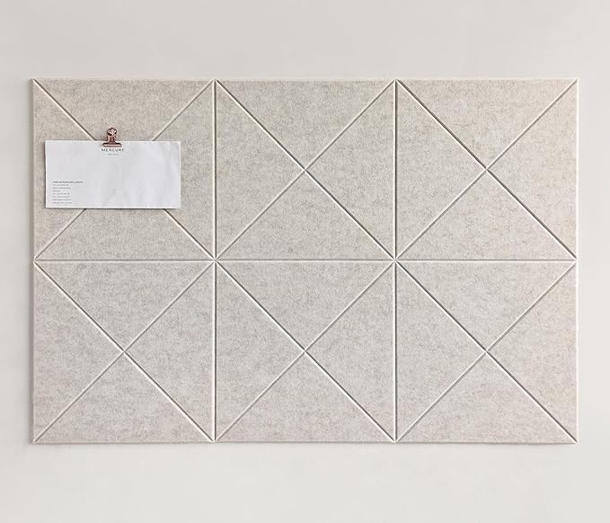 Cork Board 24 x36 Alternative - 6 Pack Felt Wall Tiles with Safe Removable Adhesive Tabs, Cork Boards for Walls for Home Office Pin Board Tack Board Bulletin Board - Ivory