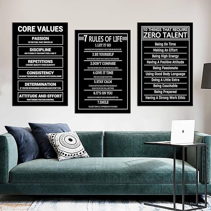 Motivational Office Poster Wall Art Inspirational Entrepreneur Quotes Printed on Canvas Inspiring Sign Wall Decor Artwork for Living Room Office Wall Decoration Stretched and Framed [72''Wx 36''H]
