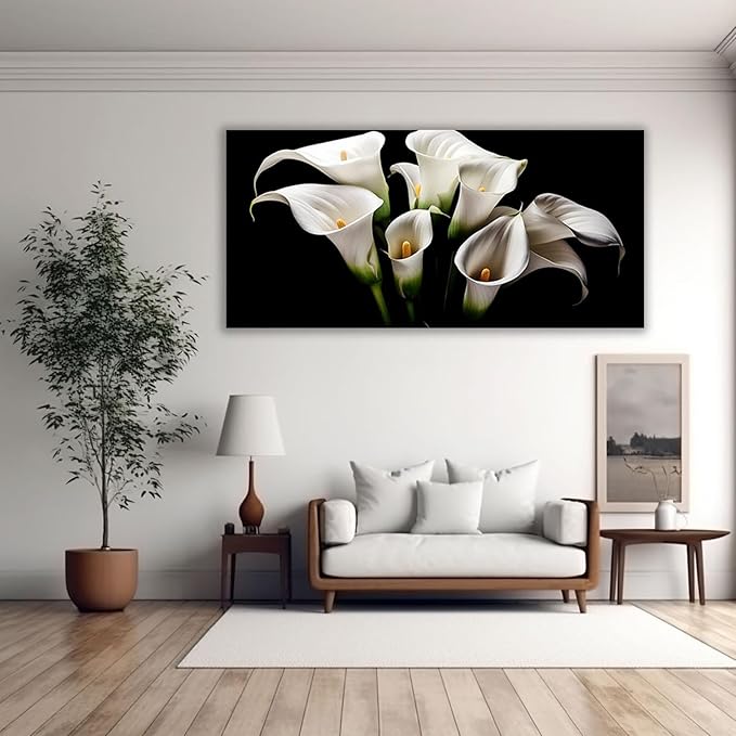 VOCBAN Wall Art Office Black Canvas Wall Art For Bedroom Living Room Bathroom Canvas Art Pictures Artwork Office Wall Painting Home Decor-30x60cm(12x24in) Framed