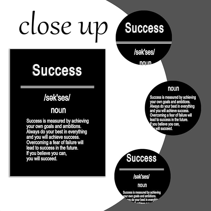Motivational Canvas Poster Wall Art Inspirational Success Entrepreneur Quotes Picture Painting Wall Decor Artwork for Modern Home Bedroom Office Workplace Stretched and Framed [18''Hx24''W]