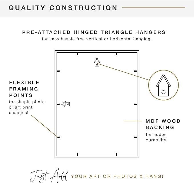 MCS East Village 18x18 Matted Square Picture Frame with 12x12 Photo Display, Black Wall Hanging Frame for Photos & Posters (1-Pack)