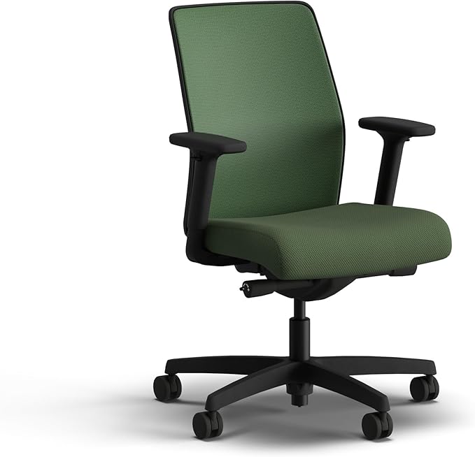 HON Ignition 2.0 Low Back Task Chair, Spectrum Mesh, Advanced Synchro-Tilt Control, Office Chair with Lumbar Support, Height and Width Adjustable Arms, Black Frame, Leaf