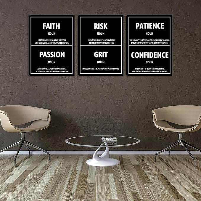 Inspirational Canvas Wall Art Painting Artwork Motivational Positive Quotes Prints Posters Picture Black Home Painting Wall Decor for Living Room Bedroom Office Classroom Framed Decoration (60"Wx28"H)