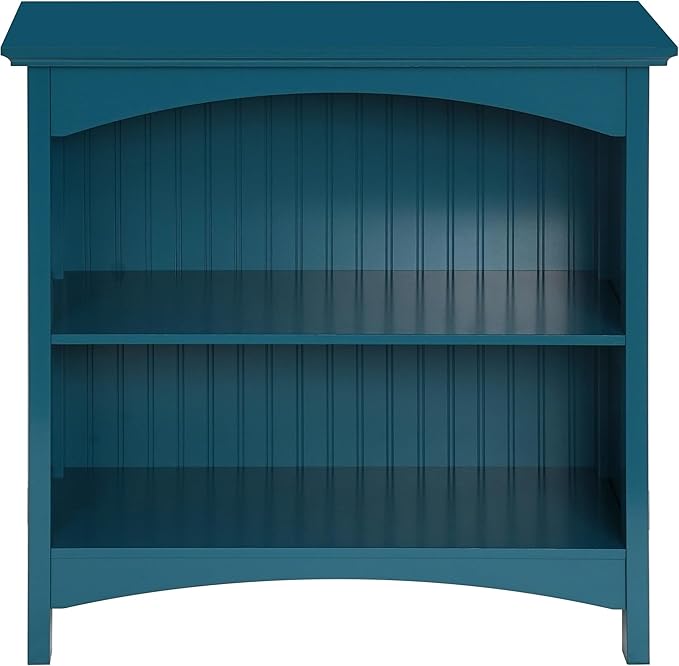 eHemco 2 Tier Bookcase with 2 Arched Supports, 29 Inches, Blue