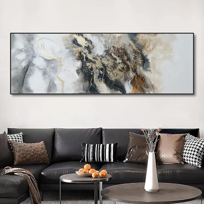 ZHMANLUCK Extra Large Canvas Art Painting Artwork for Office Wall Decor Home Decoration Stretched and Framed Ready to Hang 60x130cm/(24x52inch) with-Black-Frame