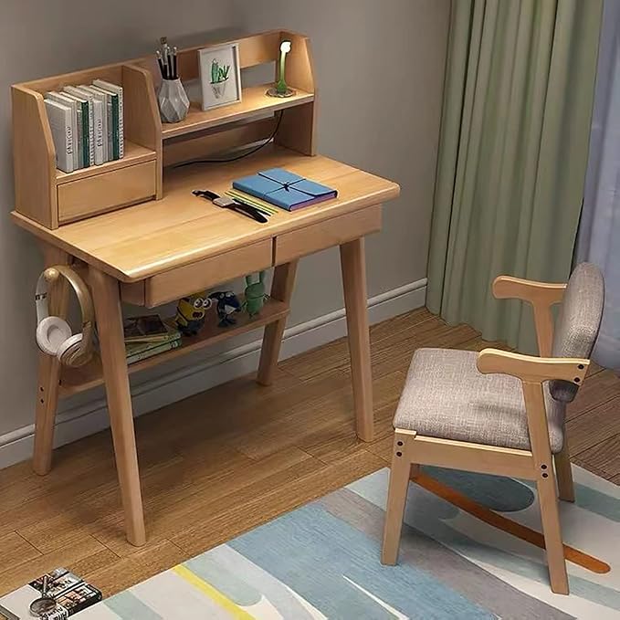 Computer Desk for Small Spaces,Home Office Writing Desk Compact Office Table with Drawer and Bottom Shelve,Simple Study Desk PC Laptop Workstation Space Saving(80x45x75cm(31x18x29inch), Yellow)