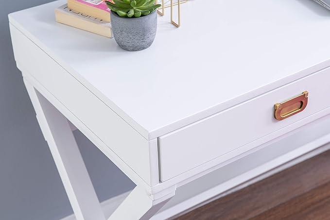 Linon Desk, White, 44"W x 20"D x 30"H