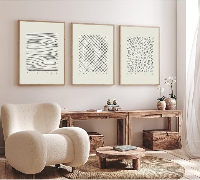Christian Wall Art Bible Verse Canvas Poster Jesus the Way the Truth the Life Wall Decor Scripture Pictures Minimalist Prints Line Religious Painting Faith Artwork for Living Room 16x24 Inch Unframed